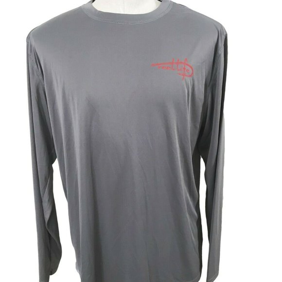 SOLD🔥NWT Reel Life LS T-Shirt Gray Patriotic Hook - Picture 2 of 8